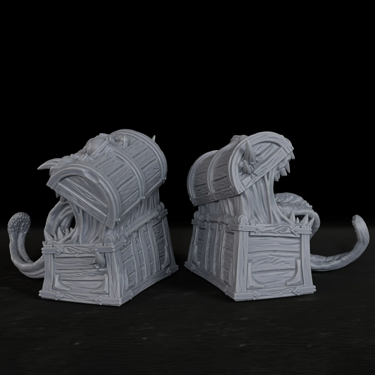 2 Pcs Mimic Miniatures - Resin Trap Creature Terrain Props, Ideal for Fantasy TTRPG Roleplayings, Creative Gifting