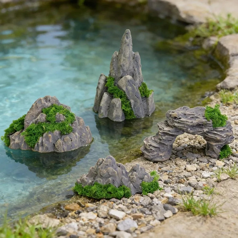 Miniature Mountain Fake Stone Resin Rockery Landscape