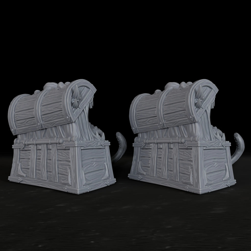 2 Pcs Mimic Miniatures - Resin Trap Creature Terrain Props, Ideal for Fantasy TTRPG Roleplayings, Creative Gifting