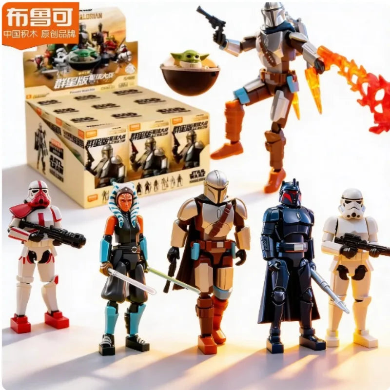 Original Blokees Star Wars Galaxy Edition Vol.1 The Mandalorian Bounty Tour Blind Box Action Figure Hero Collection Boy Gift Toy