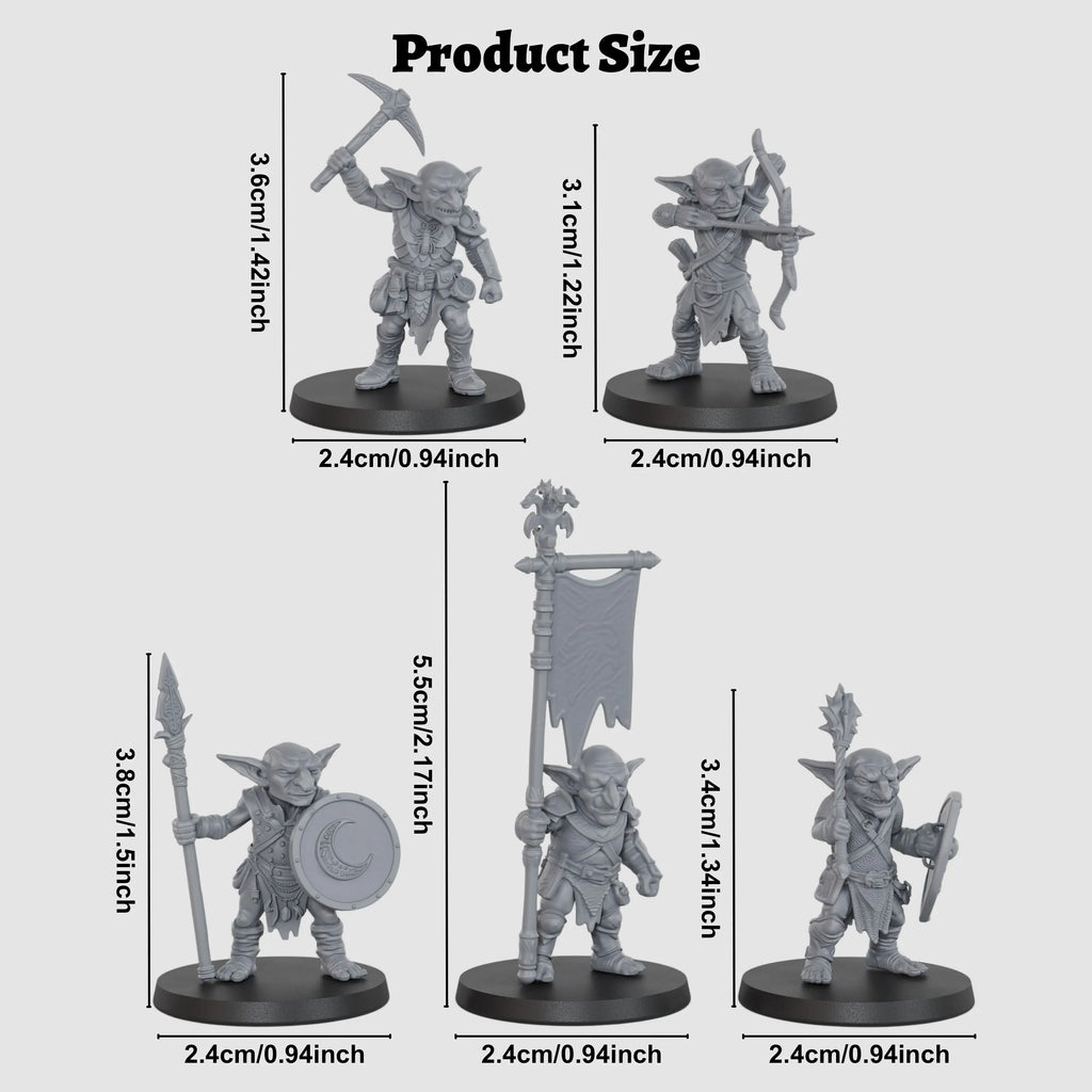 Fantasy Goblin Squad Miniatures - TTRPG Roleplay Figures, Goblin Raiders, Collectible Accessories for Village & Cave Encounters