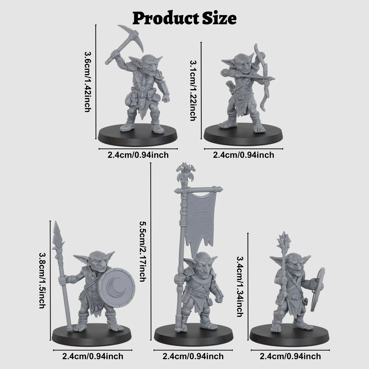 Fantasy Goblin Squad Miniatures - TTRPG Roleplay Figures, Goblin Raiders, Collectible Accessories for Village & Cave Encounters