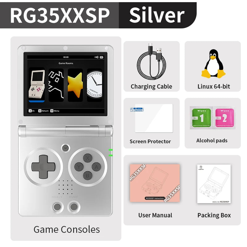 ANBERNIC RG35XXSP Flip Retro Handheld Game Console Linux 64bit WiFi Bluetooth Online Play HDMI-TV Out