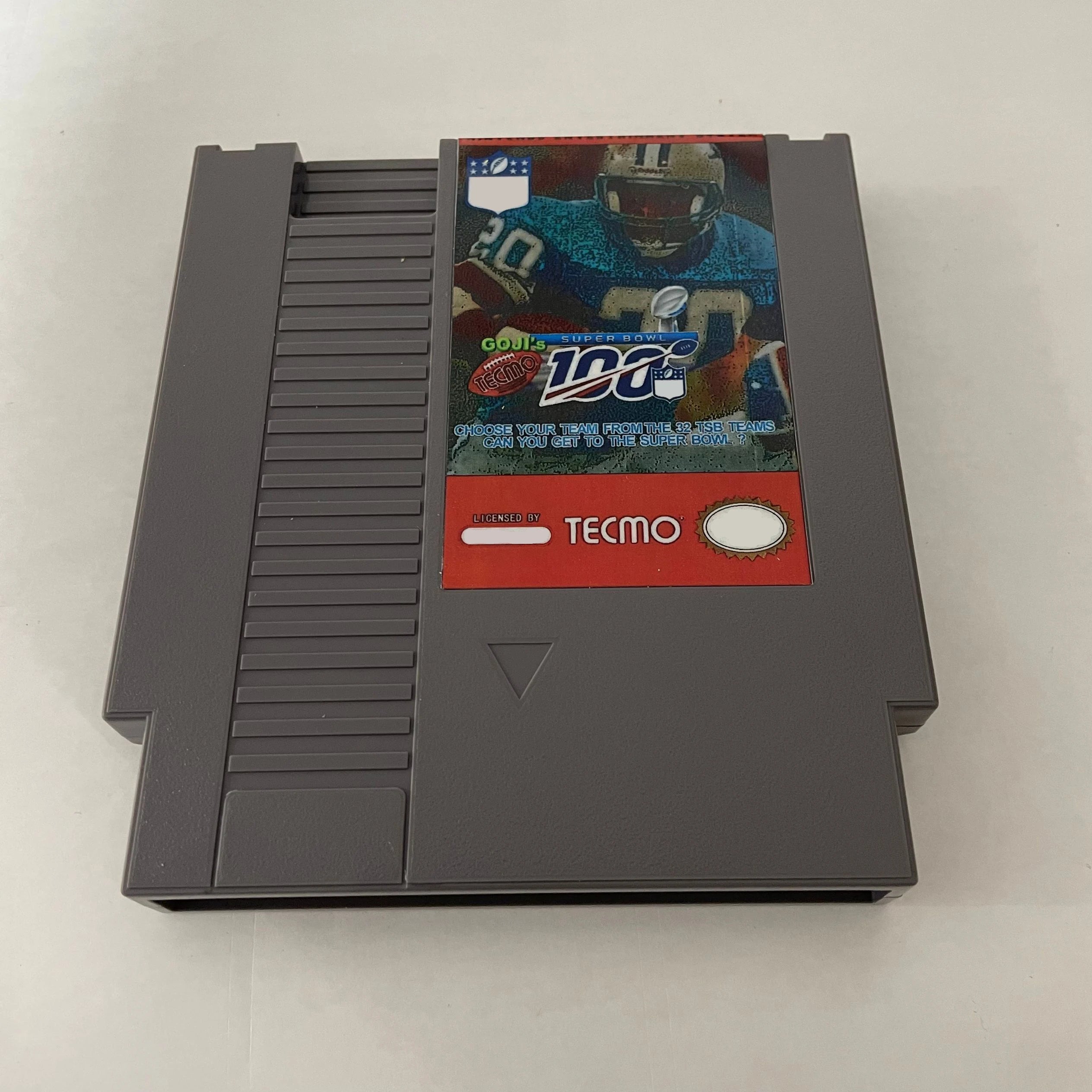 Goji's Tecmo Super Bowl NFL100 Standard Version - NES Game Cartridge For 72 Pins 8 Bit Video Game Console