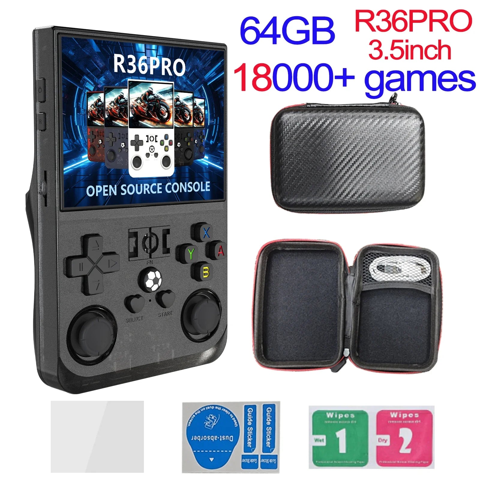 R36MAX Game Console 64GB 128GB 18000+GAMES Linux System 4.0 inch