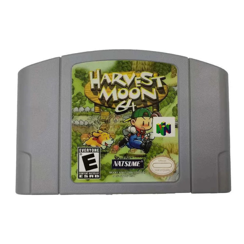 N64 American Version Game Cartridges, Worms, Harvest Moon 2, Clay Warriors, Various Game Cards, Choose Your Favorite Game