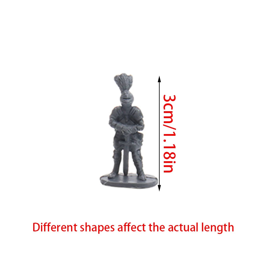 100pcs Medieval Knight Mini Figurines, Plastic with Multiple Poses