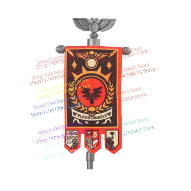 MOC Building Blocks Legion Battle Flag Accessory Mini Figure Assembly Model Display Anime Game Decor Toy Gift Collectible