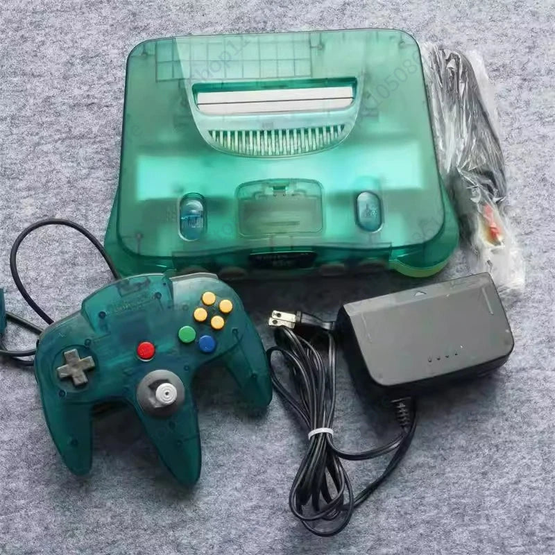 Original game console N64 host body, blue transparent, black