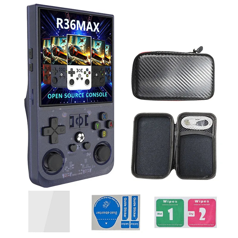R36Max 4 Inch IPS Screen Retro Handheld RK3326 Chip Linux System Game Player