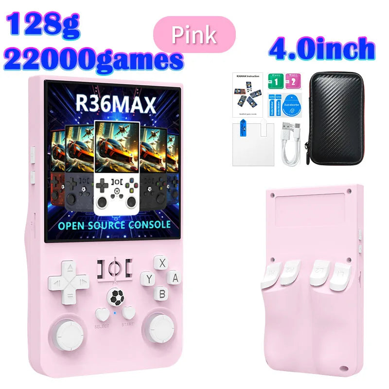 R36MAX Game Console 64GB 128GB 18000+GAMES Linux System 4.0 inch