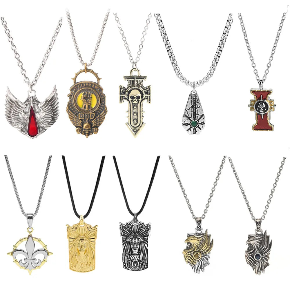 Game Warhammer 40K Peripheral Pendant Necklace Hip-Hop Punk Men Sweater Chain Fashionable Jewelry Accessories Gift For Friends