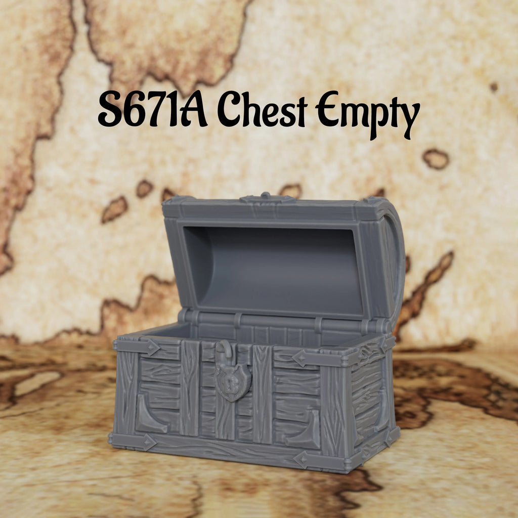 RPG Mimic Chest Miniature Model Set, Fantasy TTRPG Accessory, Hidden Monster Treasure Box for Tabletop Role Play Game Scenes