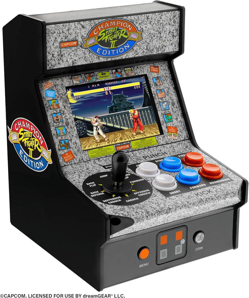 Street Fighter 2 Micro with Multiplayer Link, 7.5 Inch Collectible Arcade Game