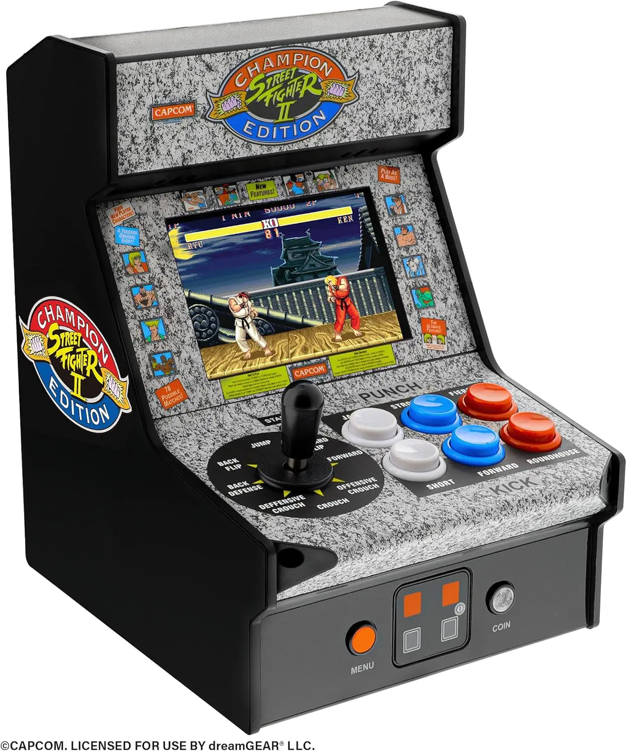 Street Fighter 2 Micro with Multiplayer Link, 7.5 Inch Collectible Arcade Game