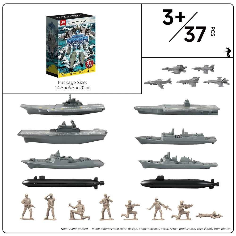 ViiKONDO Army Men Toy Military Adventure Playset Armored Forces Battlefield Tank Warship Soldier Figure Fun Wargame Colorful Box