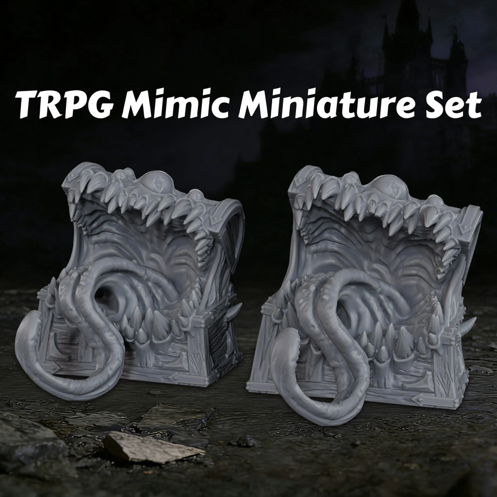 2 Pcs Mimic Miniatures - Resin Trap Creature Terrain Props, Ideal for Fantasy TTRPG Roleplayings, Creative Gifting