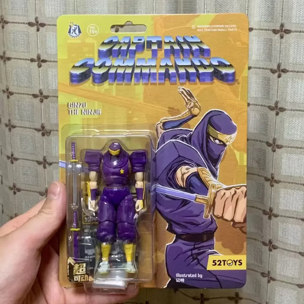52toys Captain Commando Figure Mack The Knife Ginzu The Ninja Baby Head Arcade Game Action Doll 1/18 Toy Birthday Toys Gifts