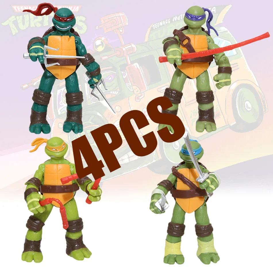 4pcs/Set Ninja Turtle Anime Figure Neca TMNT Limited Edition Action Figurine Statue Action Figurine Movable Model Toys Gifts