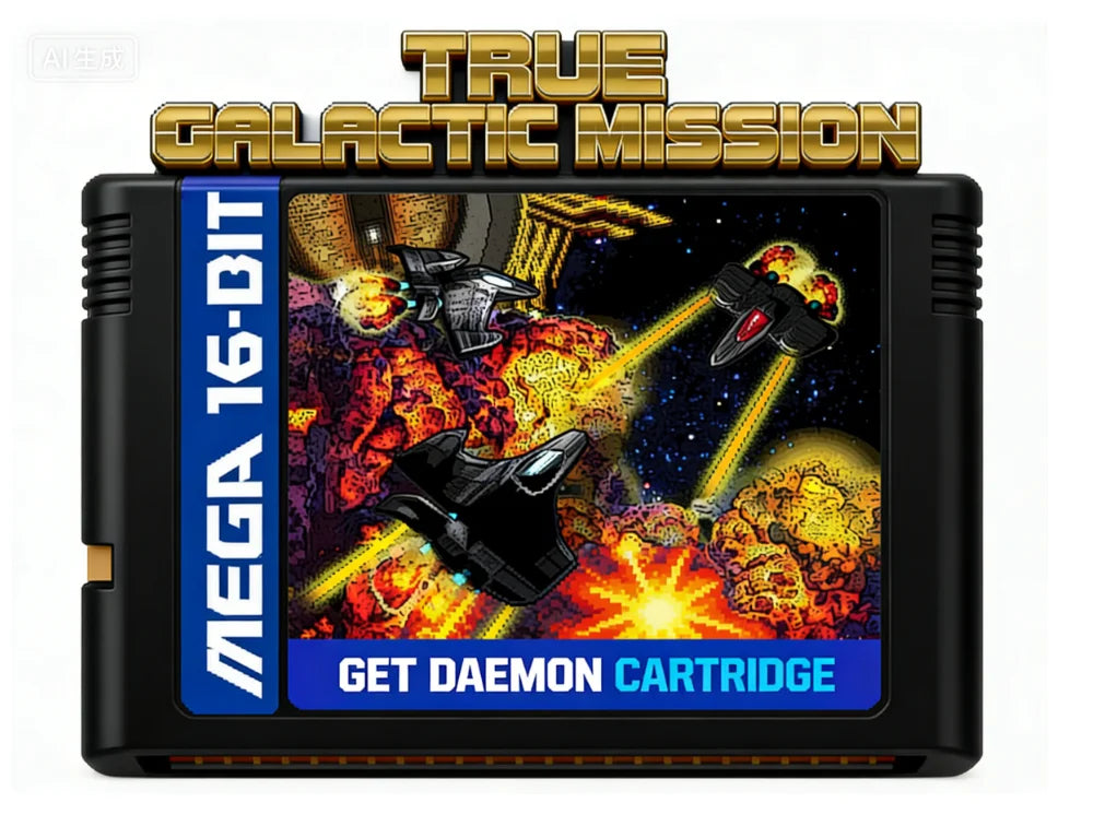 True Galactic Mission MD 16bit game card shoot'em up game for Mega Drive