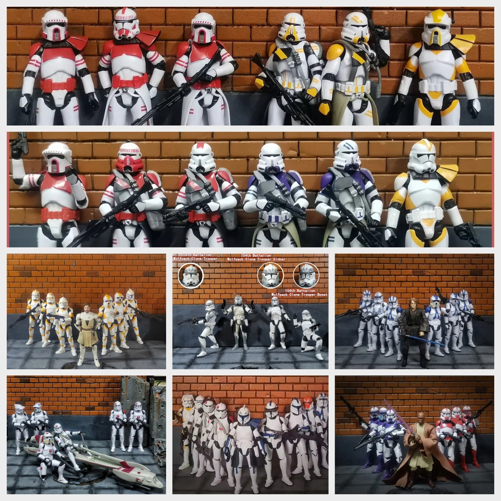 Star Wars 3.75 Inch Trooper 1/18 501st 187th Legion  Shock Action Figure REX ARF P1 P2 clone Toys Model Loose