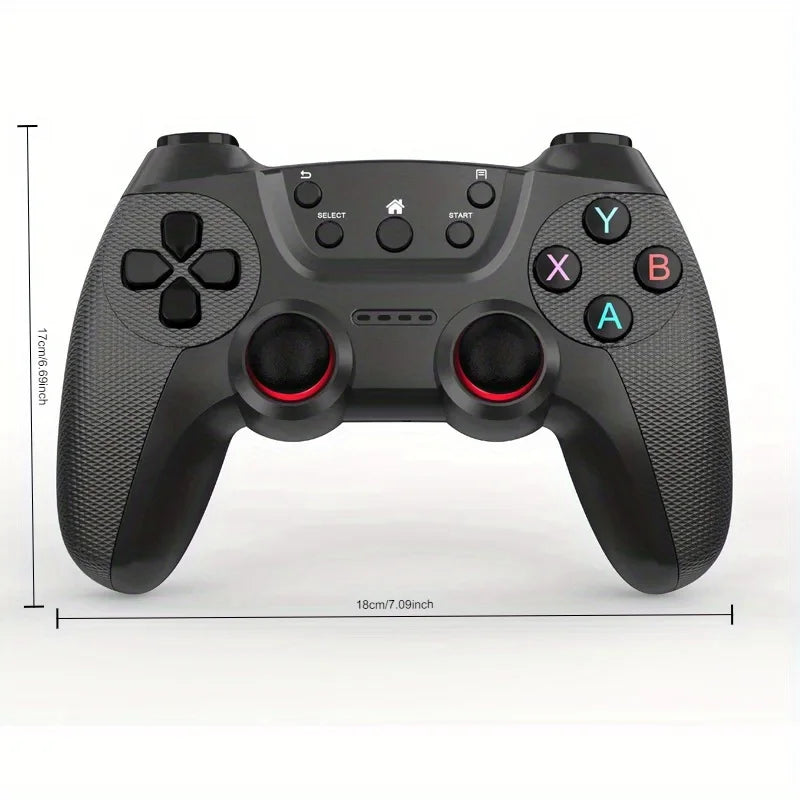 Wireless Game Controller, Plug and Play Gamepad with Dual Vibration & Turbo Burst Function, Ergonomic Anti-Slip Joystick Compatible with PS3, PC, Smart TV, TV Box