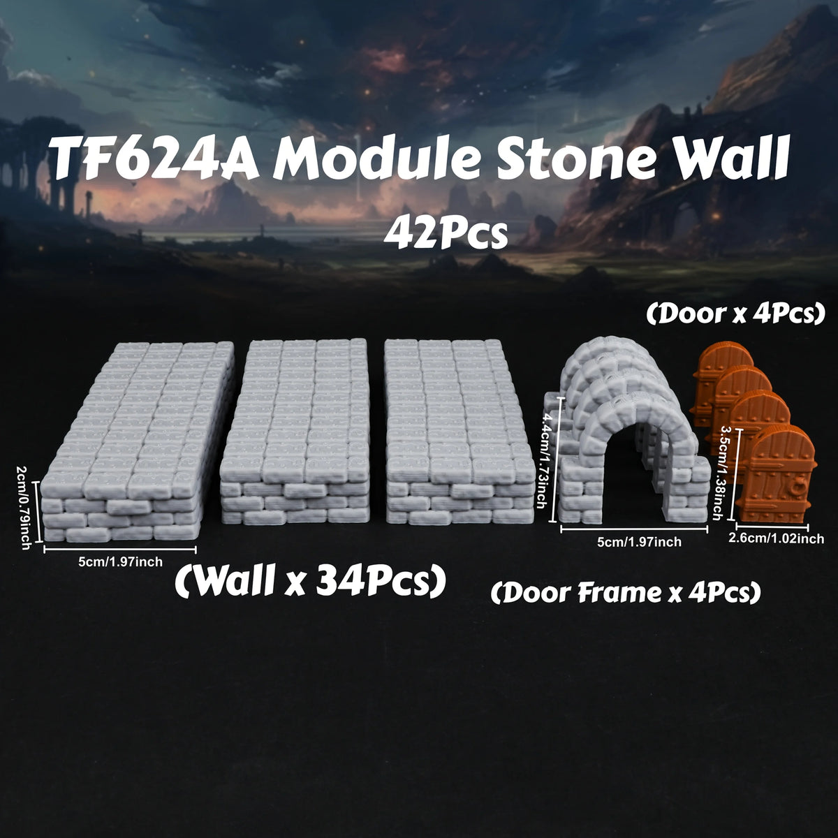 Expandable Modular Dungeon Wall Terrain Set - Great for TTRPG Tabletop Role Playing Games And Gaming Additions