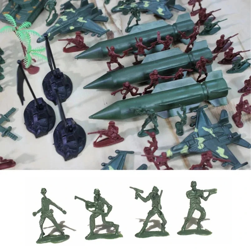 307 Pieces Military 4cm Soldier Plastic Model Army Toy Action Figures Decor Play Set Model Toys for Children Christmas Gifts