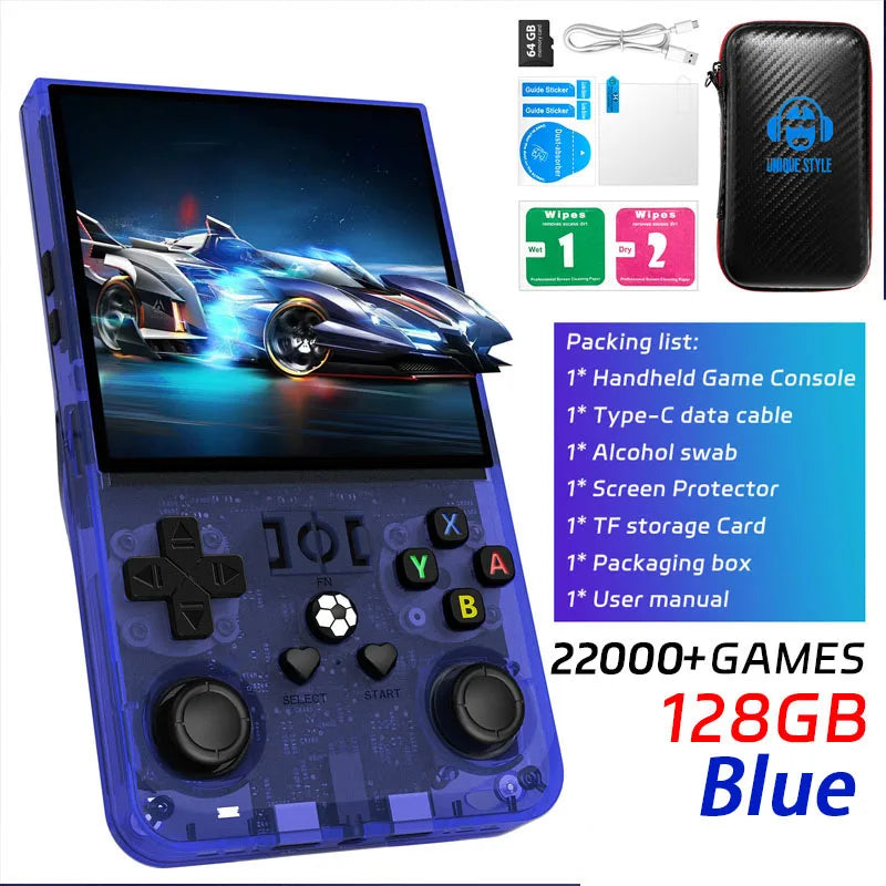 Open Source R36MAX Retro Handheld Video Game Console RK3326 Chip 64/128G 18000+Games Linux System Portable Pocket Game Player