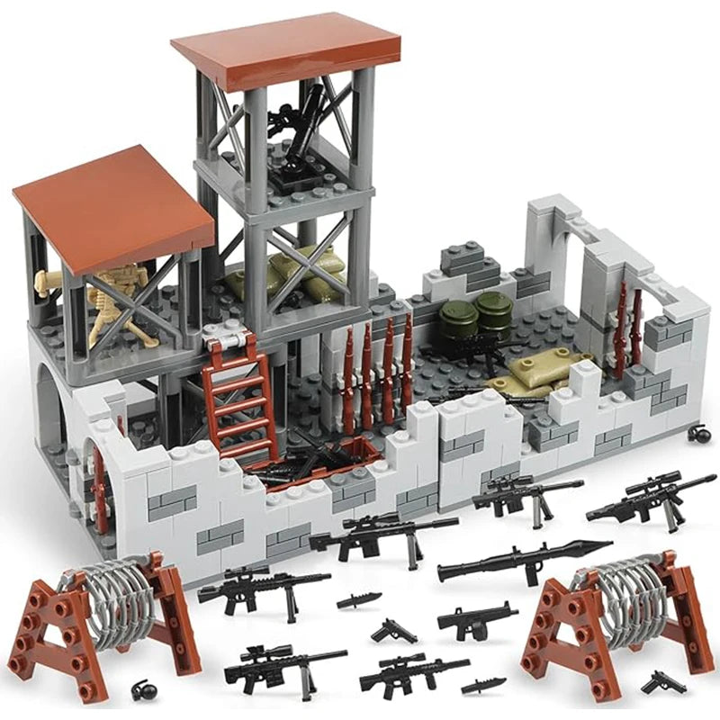 Army Military Base Model Building Kits  Mini Army Supplies Guns Building Blocks Sets