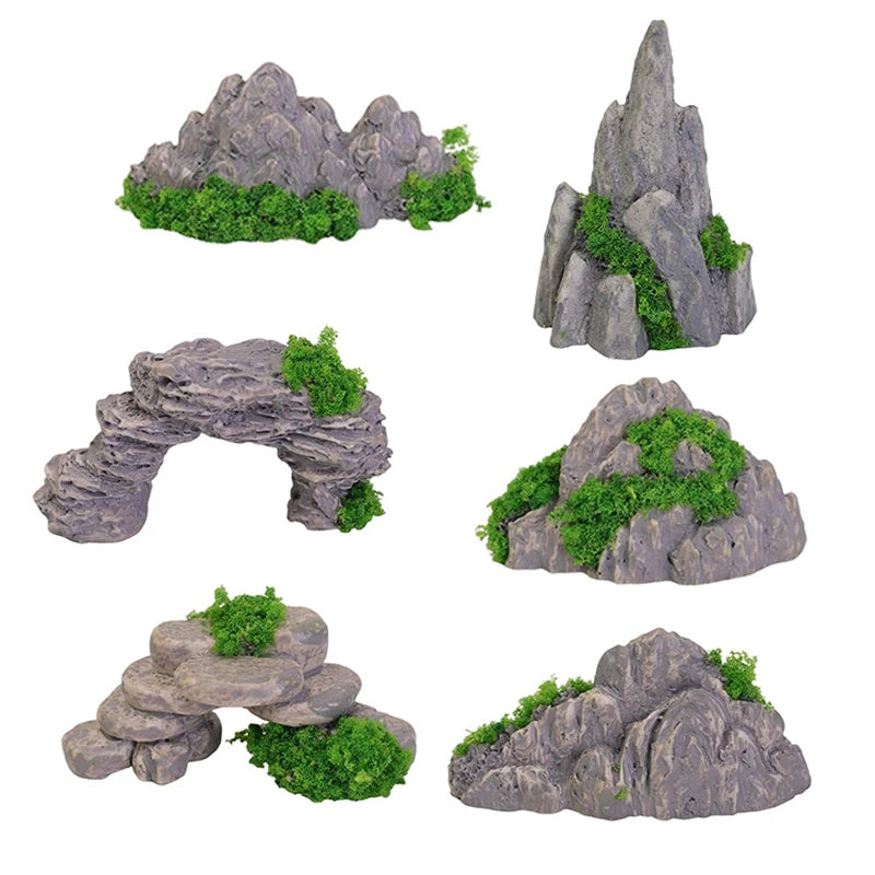 Miniature Mountain Fake Stone Resin Rockery Landscape