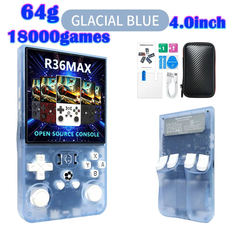 R36MAX Game Console 64GB 128GB 18000+GAMES Linux System 4.0 inch