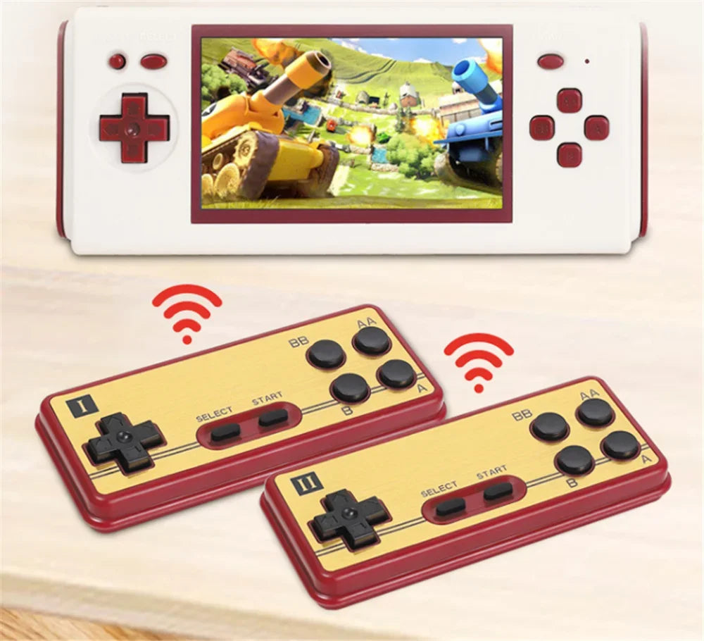 HG-938 4.3'' HD Wireless Red And White Handheld Game Console,Retro Game Player Compatible With FC Yellow Multi Cartridge