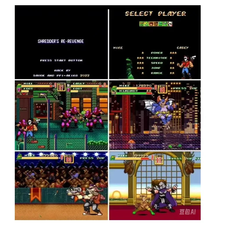 SOR2 Shredder's Revenge 16Bit Game Card For Mega Drive Genesis