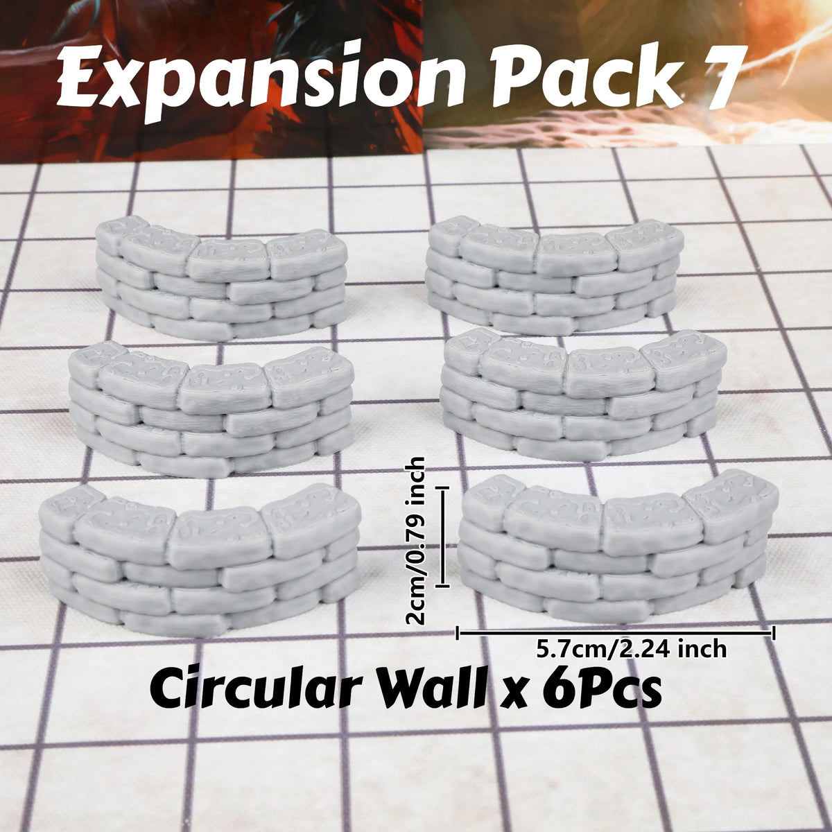 28mm Dungeon Walls Miniature Terrain Modular System, Terrain Building Accessories for Tabletop RPG Role Playing Game Scenes