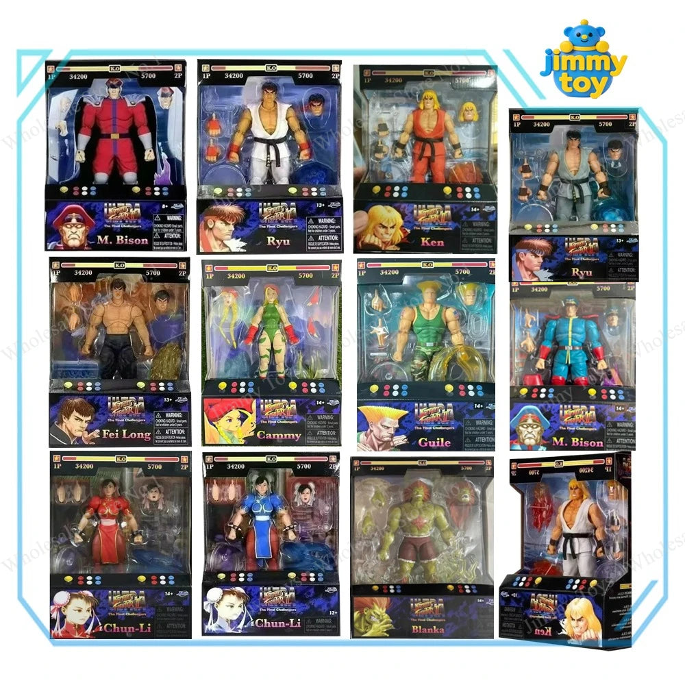 Jada Toys Ultra Street Fighter II M.Bison Dhalsim Violent Ken RYU Guile 6" Inch