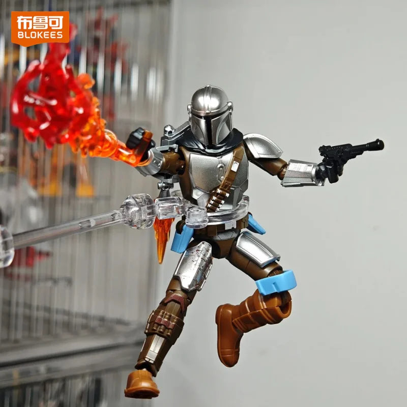 Blokees Star Wars Galaxy V1 Blind Box Mandalorian Bounty Hunter Posable Action Figure Sci Fi Movie Collectible Model Toy Gift