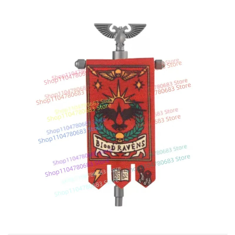 MOC Building Blocks Legion Battle Flag Accessory Mini Figure Assembly Model Display Anime Game Decor Toy Gift Collectible