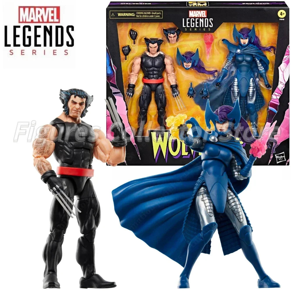 Marvel Legends Series Wolverine and Psylocke 50th Anniversary Comics Collectible 6-Inch 2-Pack Action Figures