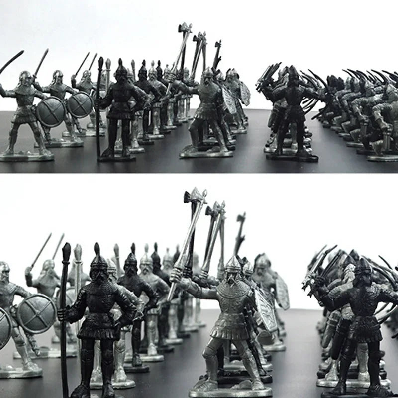 Medieval Military War Warriors Ancient Soldier Chariots Horse Static Figures Models for Children Table War Game