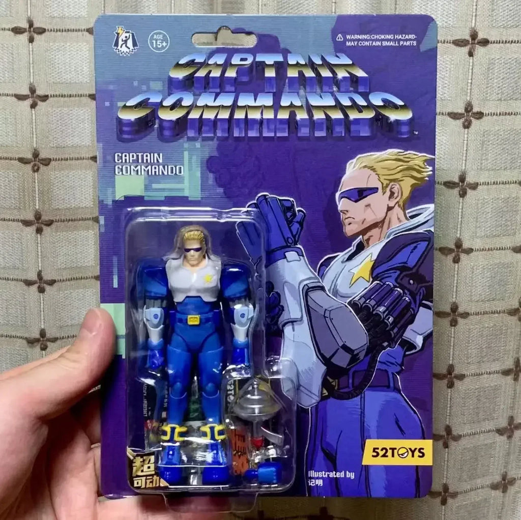 52toys Captain Commando Figure Mack The Knife Ginzu The Ninja Baby Head Arcade Game Action Doll 1/18 Toy Birthday Toys Gifts