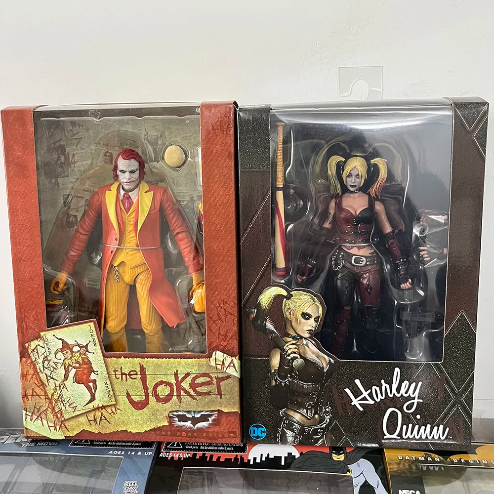 Neca Batman Joker Figure Mafex Supermen Harley Quinn Action Figure Cartoon Classic Roles Collectable Model Birthday Toys