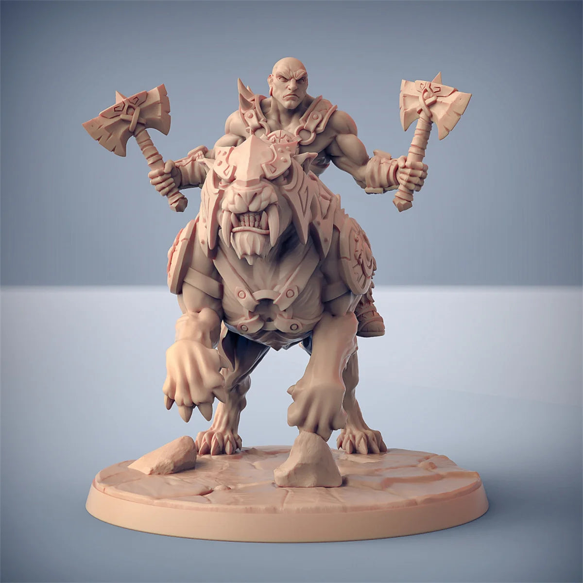 Barbarian Lion Riding Crazy Battle Dragon and Dungeon DND Running Team Board Game Chess Model
