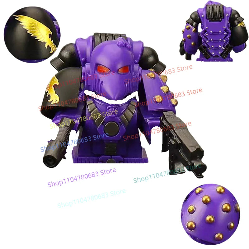 MOC Building Blocks Purple Legion Warrior Mini Figure Assembly Model Display Anime Cartoon Toy Decoration Gift Collectible