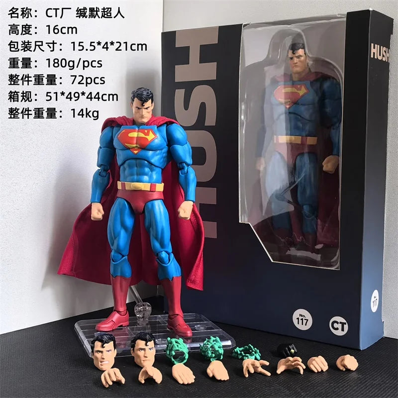Ct Factory Superman Articulated Action Figure 16cm Mafex 117 Comic Hush Dc Justice League Collectible Model For Fans Collection
