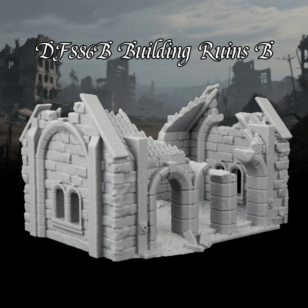 RPG Miniatures Ruins Building Terrain Set - Medieval DND Terrain for Abandoned City, Worn House Miniature Terrain, TTRPG Gift