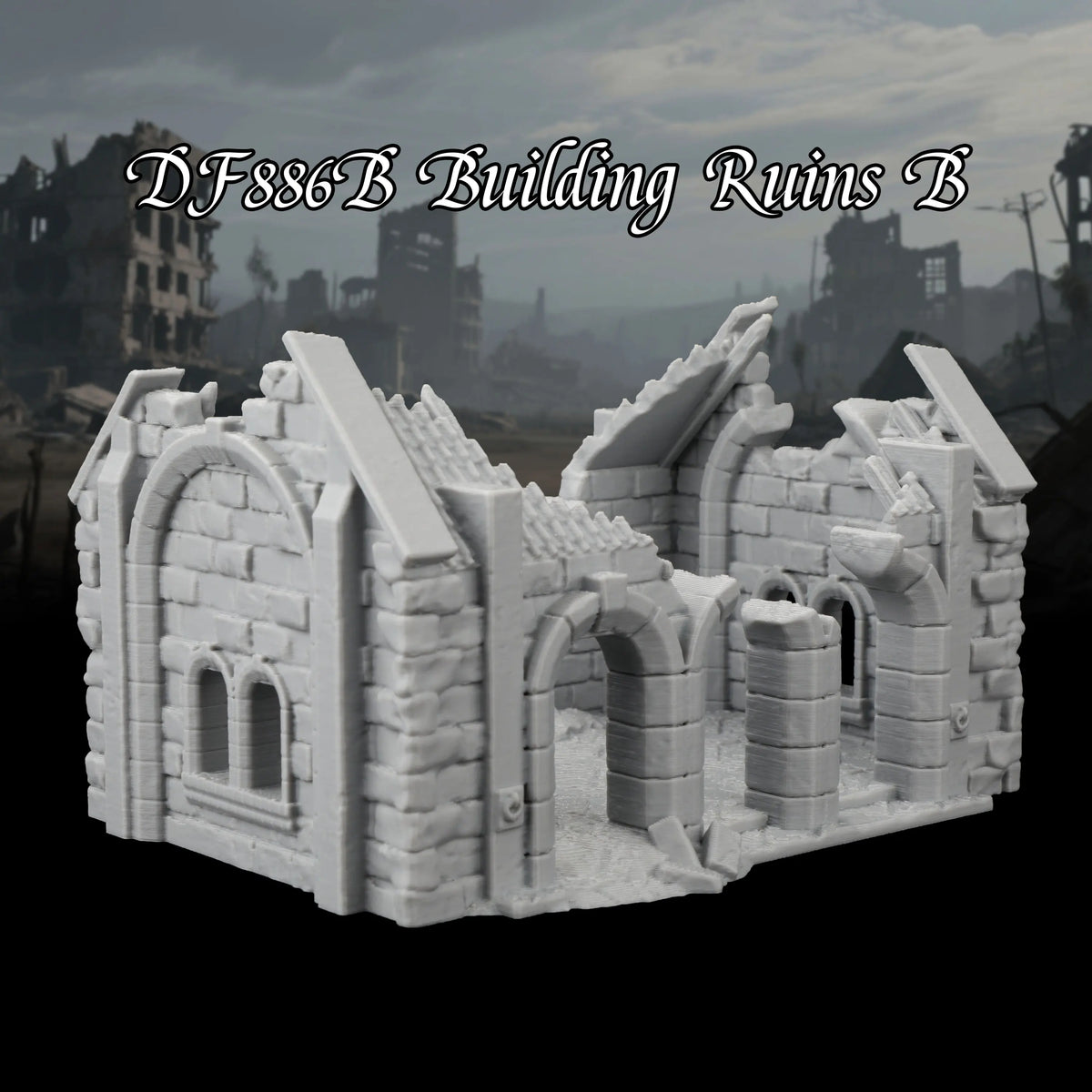 RPG Miniatures Ruins Building Terrain Set - Medieval DND Terrain for Abandoned City, Worn House Miniature Terrain, TTRPG Gift