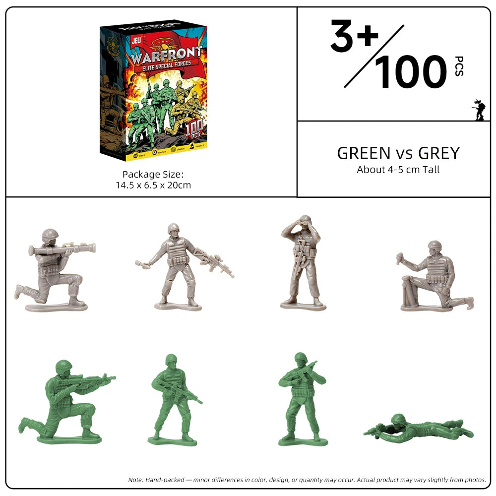 ViiKONDO Army Men Toy Military Adventure Playset Armored Forces Battlefield Tank Warship Soldier Figure Fun Wargame Colorful Box
