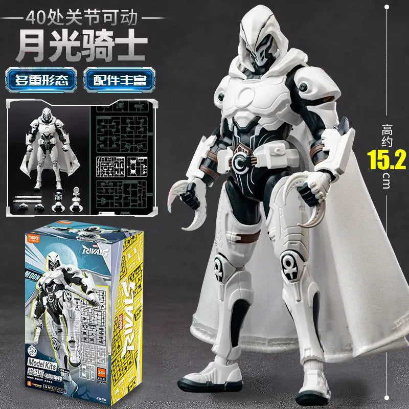 In Stock New Original Blokees Beyond Version Moon Knight 15.2cm Assemble Model Kit Building Block Figure Gifts Toys Collection
