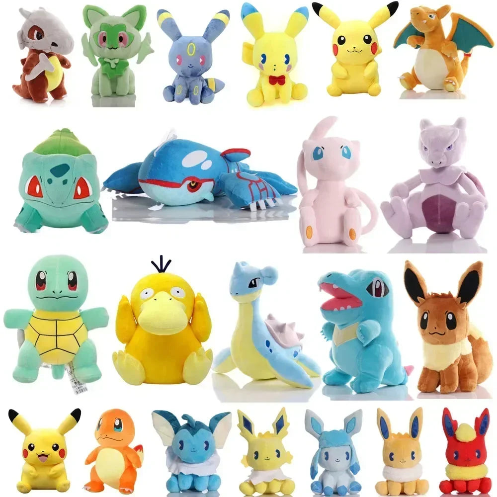2025 Pokemon Plush Toy High Quality Anime Cartoon Pikachu Charmander Squirtle Bulbasaur Stuffed Doll Gift For Kids Children..